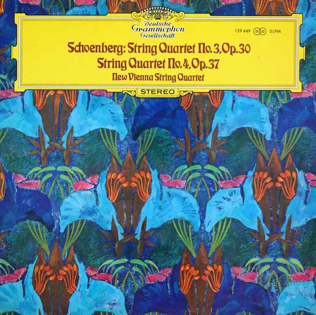 新ウィーン弦楽四重奏団のシェーンベルク/弦楽四重奏曲第3、4番　独DGG　3896　LP レコード