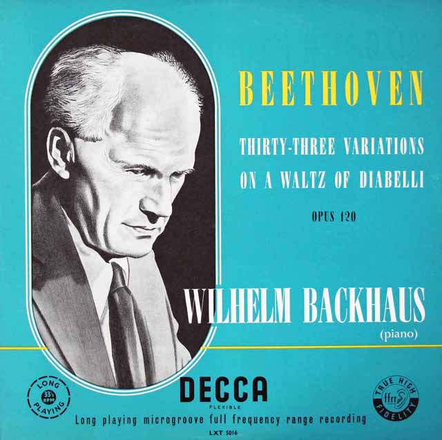 【オリジナル盤】バックハウスのベートーヴェン/ディアベリ変奏曲　英DECCA　3042　LP レコード