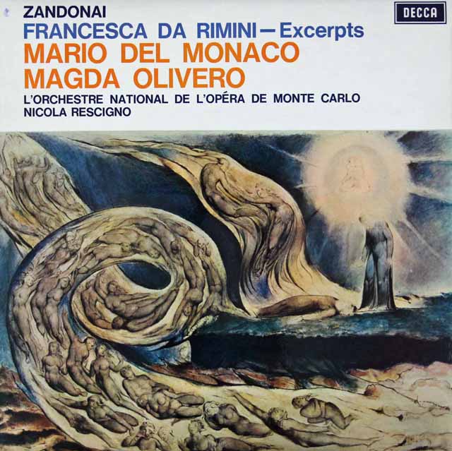 【オリジナル盤】デル=モナコ&オリヴェロのザンドナイ/「フランチェスカ・ダ・リミニ」抜粋　英DECCA　3042　LP レコード