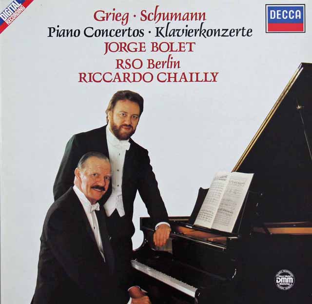 ボレット、シャイーのグリーグ、シューマン/ピアノ協奏曲　独DECCA　3420　LP レコード