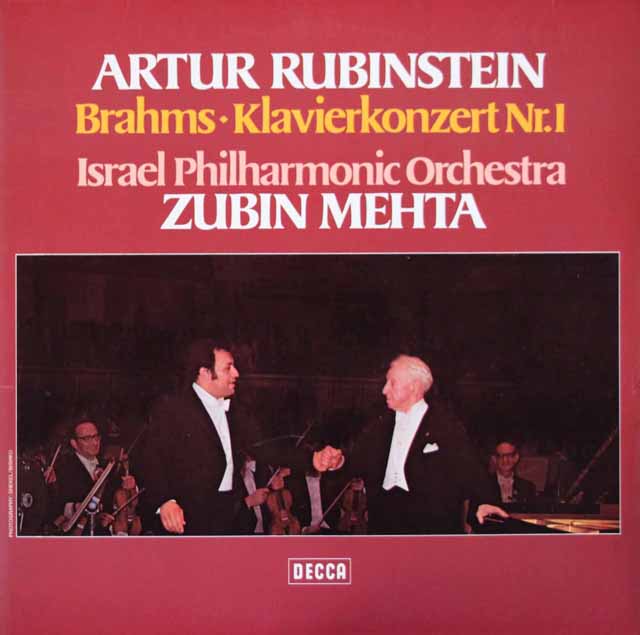 ルービンシュタイン、メータのブラームス/ピアノ協奏曲第1番　独DECCA　3421　LP レコード