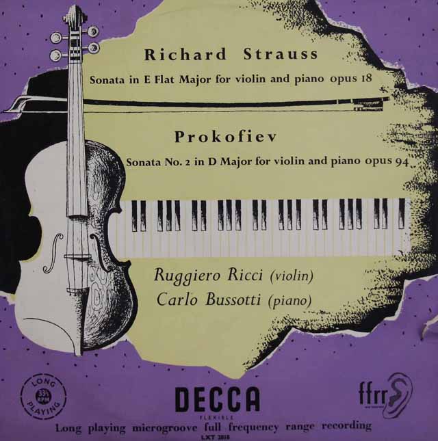 【独最初期盤】リッチのR.シュトラウス＆プロコフィエフ/ヴァイオリン・ソナタ　独DECCA　3045　LP レコード