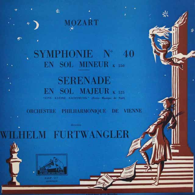 【仏最初期盤】　フルトヴェングラーのモーツァルト/交響曲第40番、「アイネ・クライネ・ナハトムジーク」　仏EMI　3423　LP レコード