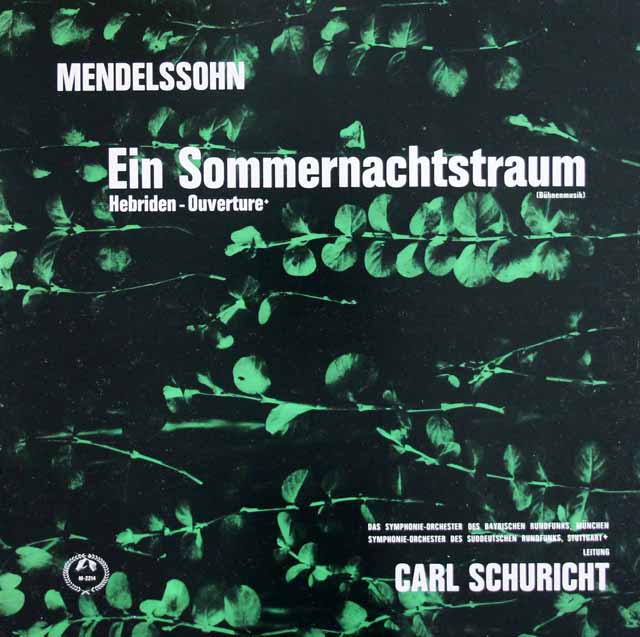 シューリヒトのメンデルスゾーン/「真夏の夜の夢」ほか　独MMS　3423　LP レコード