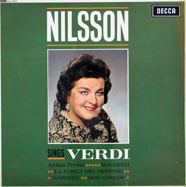 【オリジナル盤】　ニルソンのヴェルディ/オペラ・アリア集　英DECCA　3424　LP レコード