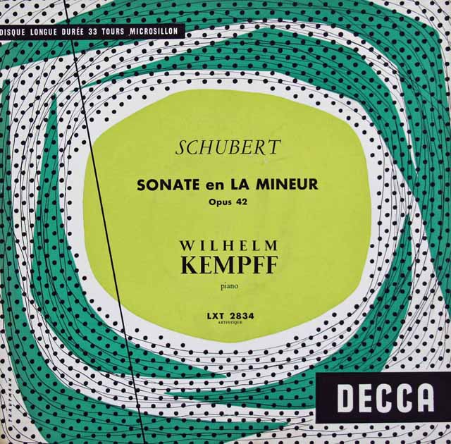 ケンプのシューベルト/ピアノソナタ第16番　仏DECCA　3046　LP レコード