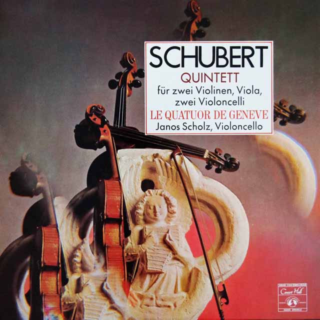 ショルツ、ジュネーヴ四重奏団のシューベルト/弦楽五重奏曲　仏Concert Hall　3424　LP レコード