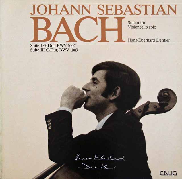 デントラーのバッハ/無伴奏チェロ組曲第1、3番　独CALING　3424　LP レコード