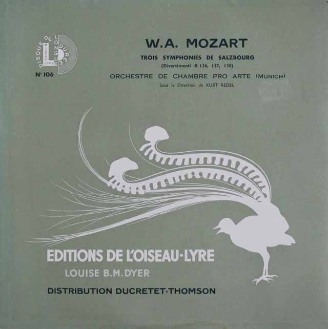 レーデルのモーツァルト/ディヴェルティメント K.136、137 & 138　仏L'OISEAU-LYRE　3047　LP レコード