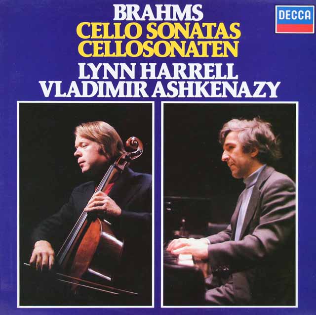 ハレル、アシュケナージのブラームス/チェロソナタ1、2番　独DECCA　3426　LP レコード