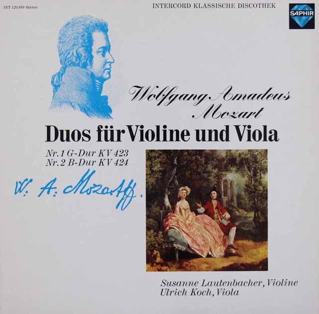 ラウテンバッハー、コッホのモーツァルト/ヴァイオリンとヴィオラのための二重奏曲第1、2番　独SAPHIR　3426　LP レコード