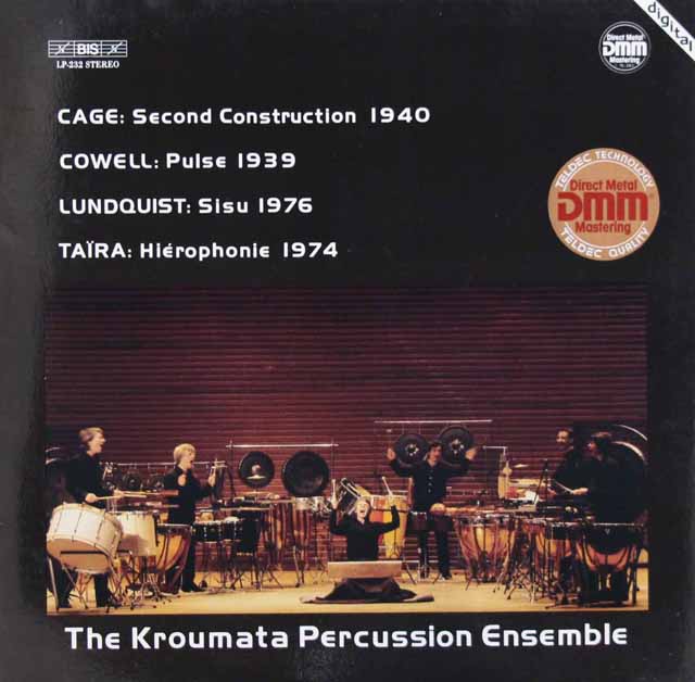 クロウマータ・パーカッション・アンサンブルのケージ/「コンストラクション第2」ほか　独BIS　3736　LP レコード