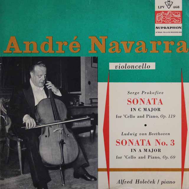 ナヴァラのプロコフィエフ、ベートーヴェン/チェロソナタ集　チェコスロヴァキアSUPRAPHON　3736　LP レコード