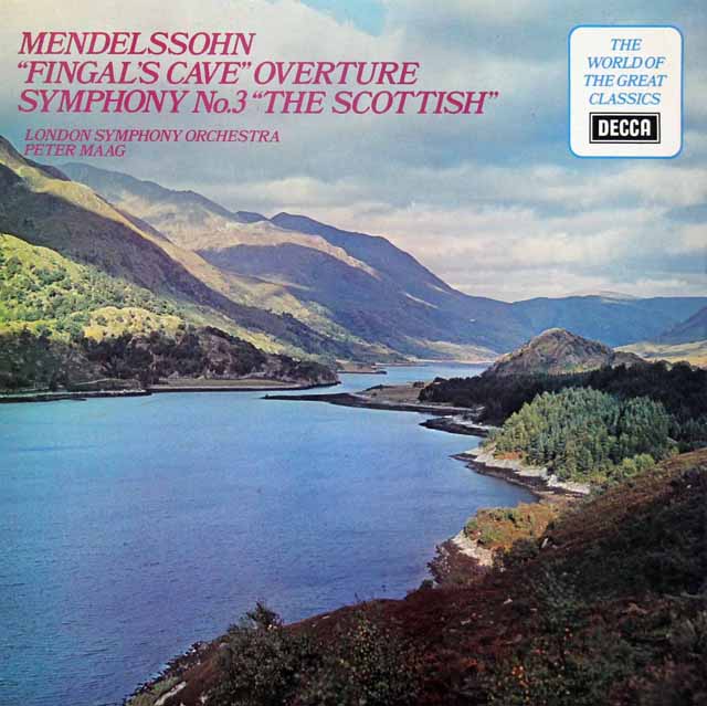 マークのメンデルスゾーン/交響曲第3番「スコットランド」ほか　英DECCA　3101　LP レコード