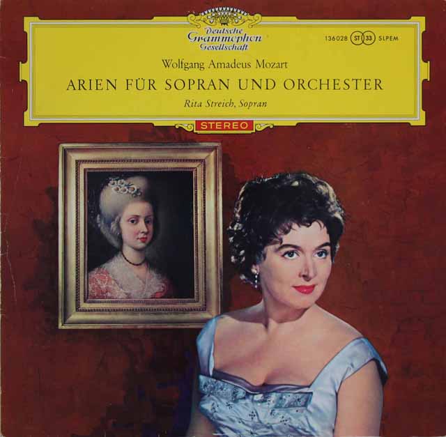 【赤ステレオ】シュトライヒのモーツァルト/コンサート・アリア集　独DGG　3102　LP レコード
