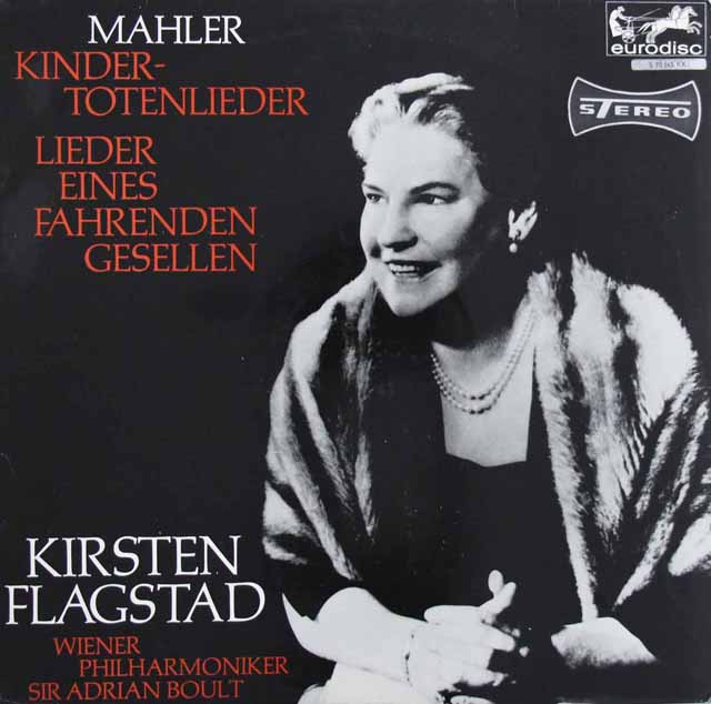 フラグスタート、ボールトのマーラー/亡き子をしのぶ歌ほか　独EURODISC　3737　LP レコード