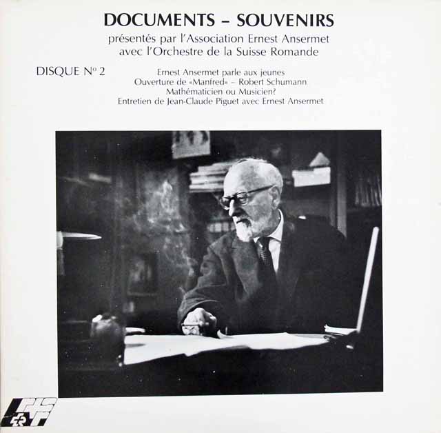 アンセルメの「若者に語る」　シューマン/マンフレッド序曲ほか　スイス　アンセルメ協会　3737　LP レコード