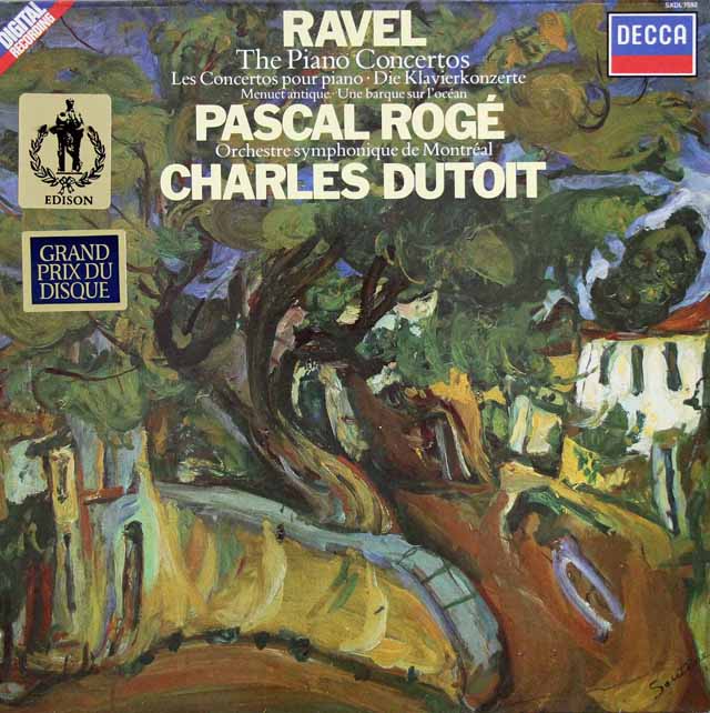 ロジェ、デュトワのラヴェル/ピアノ協奏曲、左手のためのピアノ協奏曲ほか　蘭DECCA　3497　LP レコード