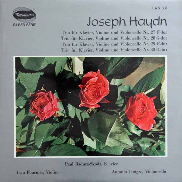 フルニエ、バドゥラ＝スコダ&ヤニグロのハイドン/ピアノ三重奏曲集　蘭Westminster　3103　LP レコード