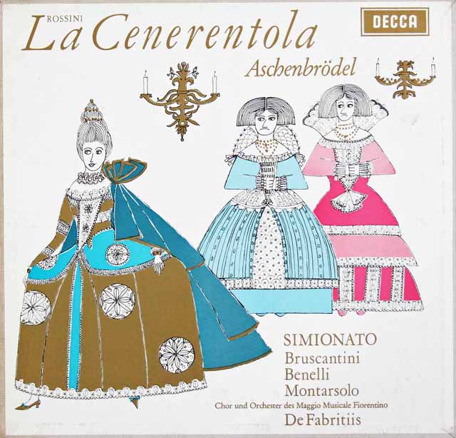 シミオナート、ファブリティースのロッシーニ/「チェネレントラ」（シンデレラ）全曲　独DECCA　3737　LP レコード