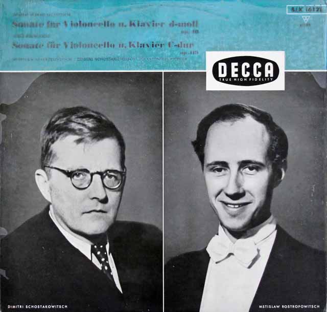 ロストロポーヴィチ&作曲者自身によるショスタコーヴィチ/チェロソナタ 二短調ほか　独DECCA　3104　LP レコード
