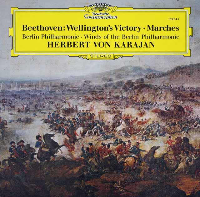 カラヤンのベートーヴェン/「ウェリントンの勝利」、行進曲集　独DGG　3738　LP レコード