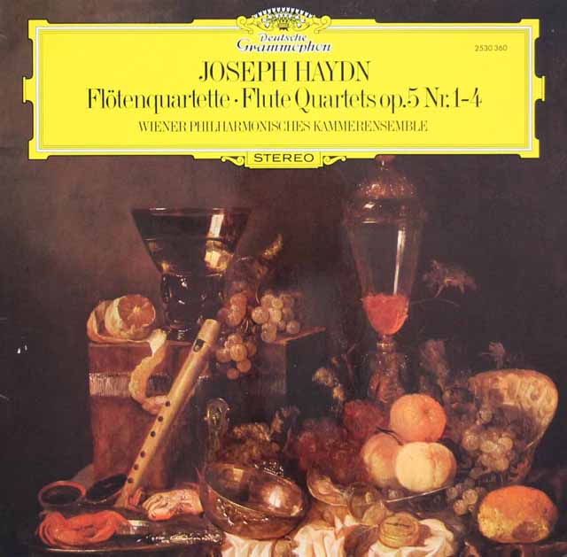ウィーン室内合奏団のハイドン/フルート四重奏曲第1～4番 　独DGG　3497　LP レコード