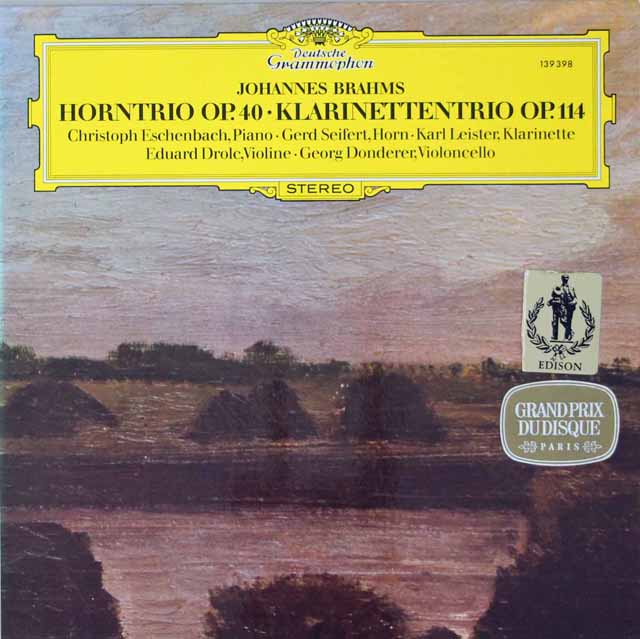LP レコード エッシェンバッハ、ザイフェルト、ライスターらのブラームス/ホルン三重奏曲、クラリネット三重奏曲 独DGG 3496