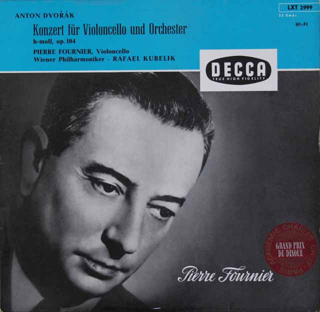 フルニエ&クーベリックのドヴォルザーク/チェロ協奏曲　独DECCA　3106　LP レコード