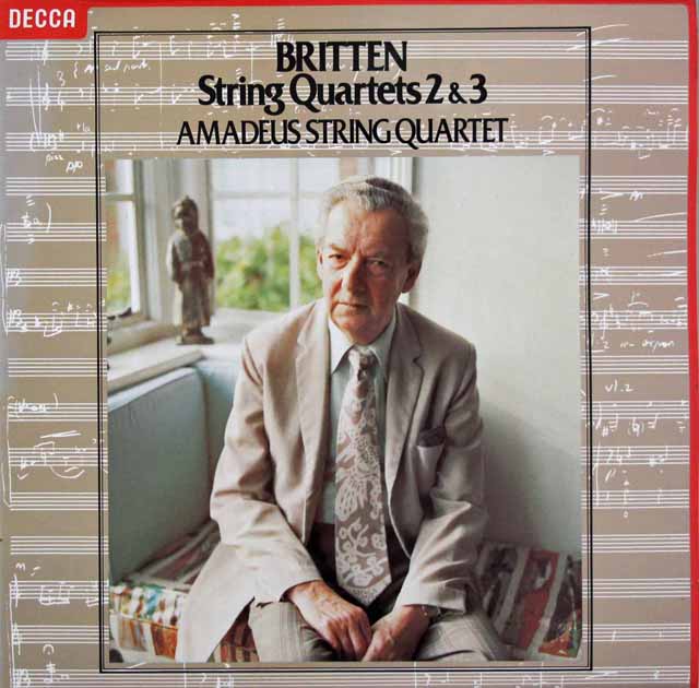 アマデウス四重奏団のブリテン/弦楽四重奏曲第2、3番　蘭DECCA　3739　LP レコード