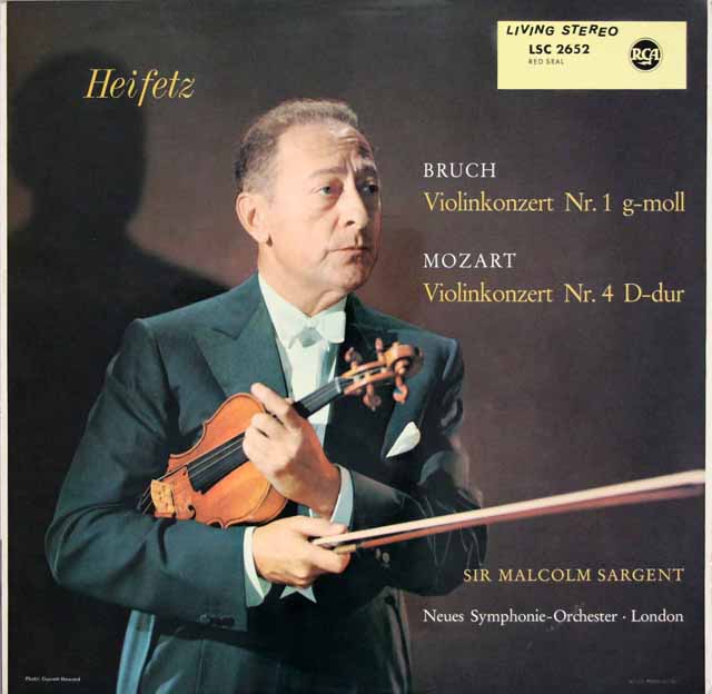 ハイフェッツのブルッフ/ヴァイオリン協奏曲第1番ほか　独RCA　3107　LP レコード