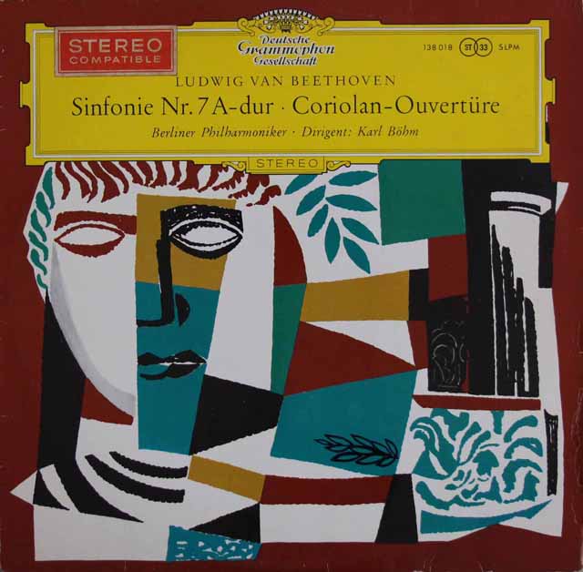 【独最初期盤/細字ステレオ】　ベームのベートーヴェン/交響曲第7番ほか　独DGG　3108　LP レコード