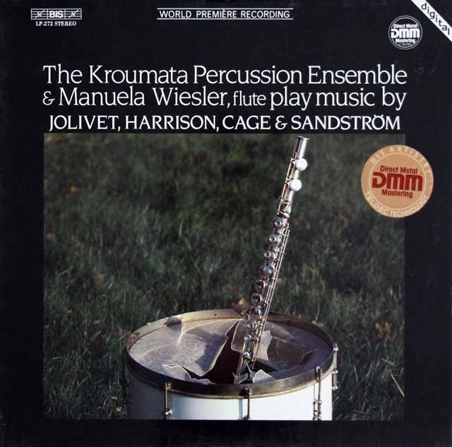 ヴィースラー&クロウマータ・パーカッション・アンサンブルのジョリヴェ/フルートと打楽器のための協奏的組曲ほか　独BIS　3108　LP レコード