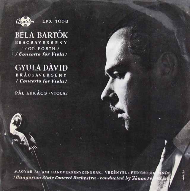 ルカーチ、フェレンチクのバルトーク、ダーヴィド/ヴィオラ協奏曲集　ハンガリーQualiton　3739　LP レコード