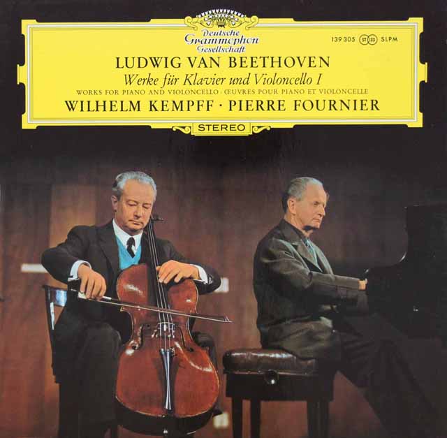 フルニエ&ケンプのベートーヴェン/チェロソナタ第1&2番　独DGG　3109　LP レコード