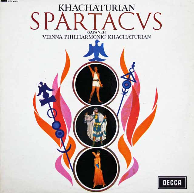 ハチャトゥリアン自作自演/バレエ音楽「スパルタカス」、「ガイーヌ」　英DECCA　3496　LP レコード