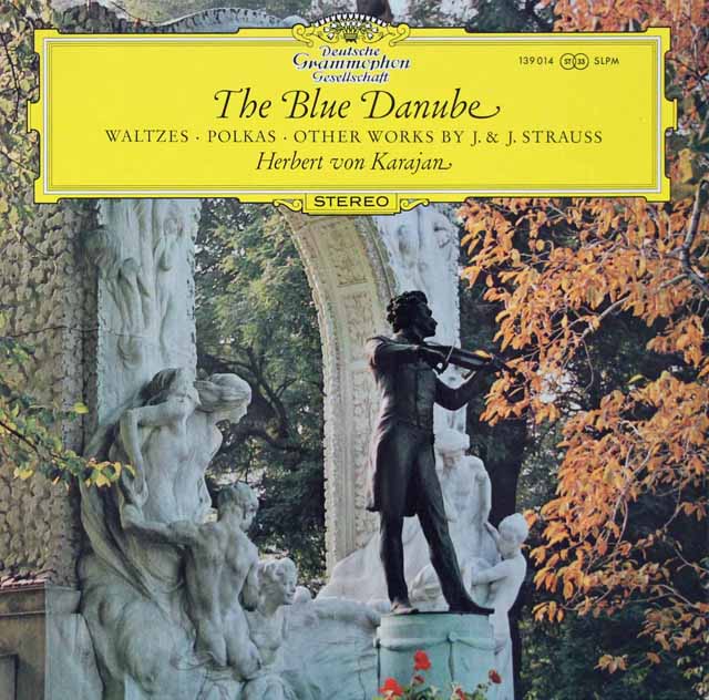 カラヤンのＪ.シュトラウス2世/「美しく青きドナウ」ほか　独DGG　3428　LP レコード