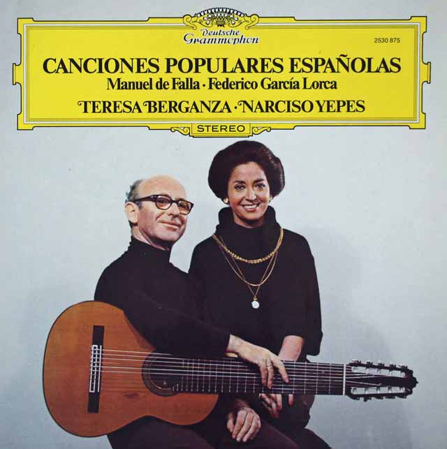 ベルガンサ&イエペスの「スペイン民謡集」　独DGG　3110　LP レコード