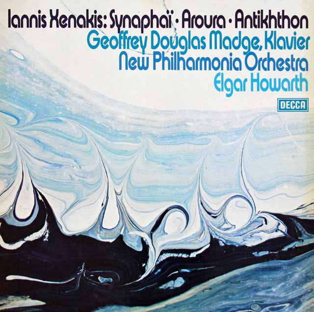 マッジ、ハワースのクセナキス/ピアノとオーケストラのためのシナファイほか　独DECCA　3428　LP レコード