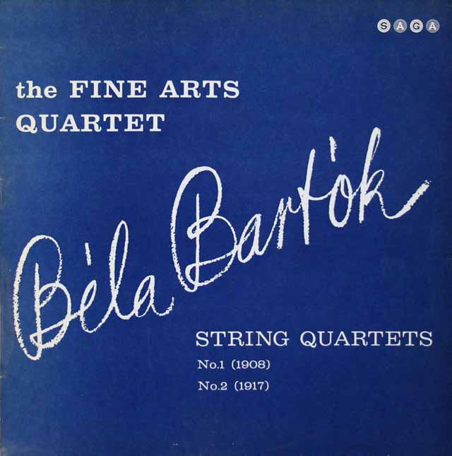 ファイン・アーツ四重奏団のバルトーク/弦楽四重奏曲第1、2番　英SAGA　3428　LP レコード