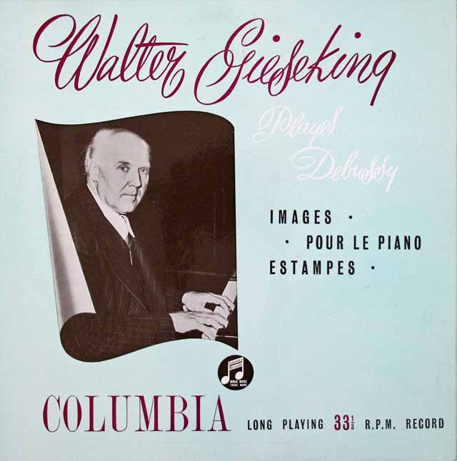 【オリジナル盤】　ギーゼキングのドビュッシー/「ピアノのために」「版画」&「映像」　英Columbia　3110　LP レコード
