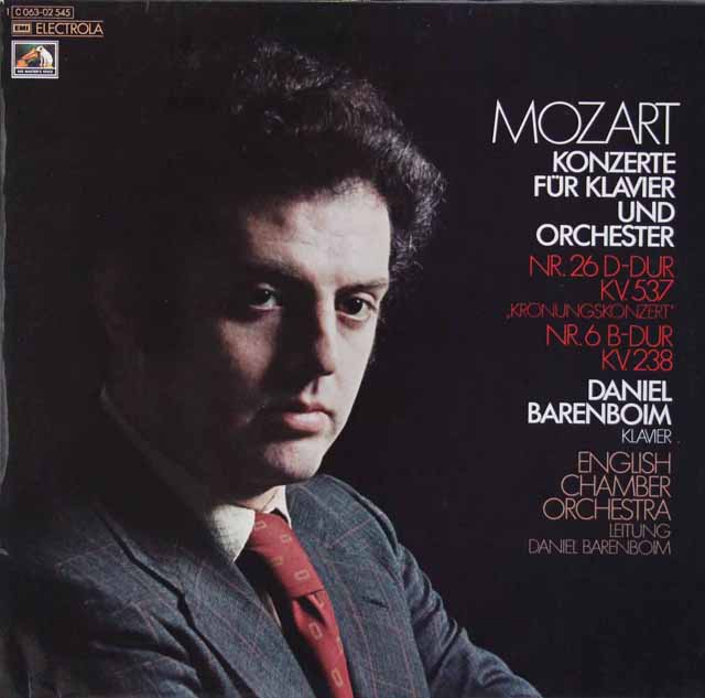 バレンボイムのモーツァルト/ピアノ協奏曲第26番「戴冠式」、第6番　独EMI　3429　LP レコード