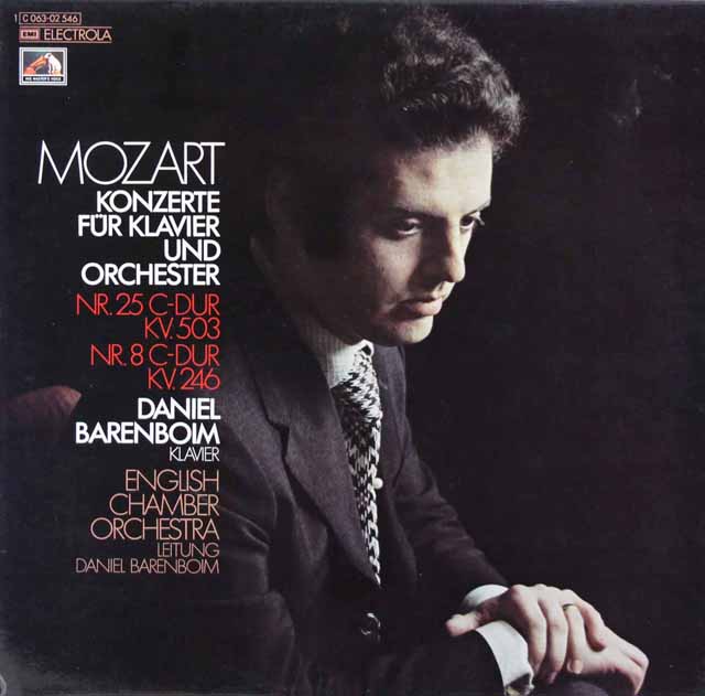 バレンボイムのモーツァルト/ピアノ協奏曲第25、8番「リュッツォウ」　独EMI　3429　LP レコード