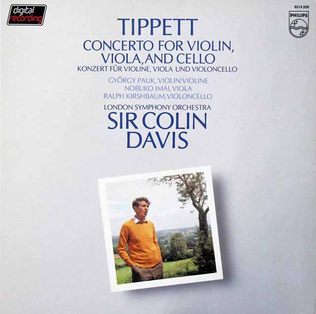パウク、今井、カーシュバウム、デイヴィスのティペット/三重協奏曲　蘭PHILIPS　3428　LP レコード