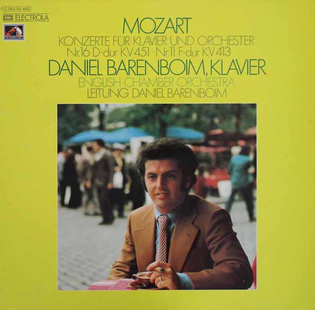 バレンボイムのモーツァルト/ピアノ協奏曲第11、16番　独EMI　3429　LP レコード
