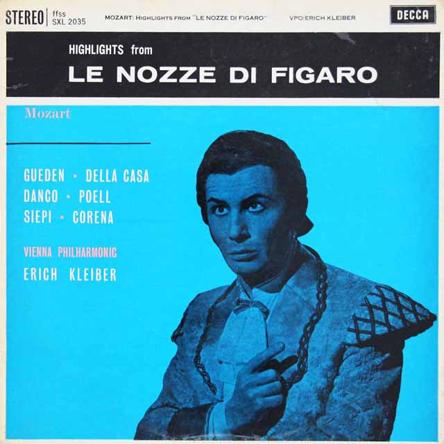 【オリジナル盤】エーリヒ・クライバーのモーツァルト/「フィガロの結婚」抜粋　英DECCA　3112　LP レコード