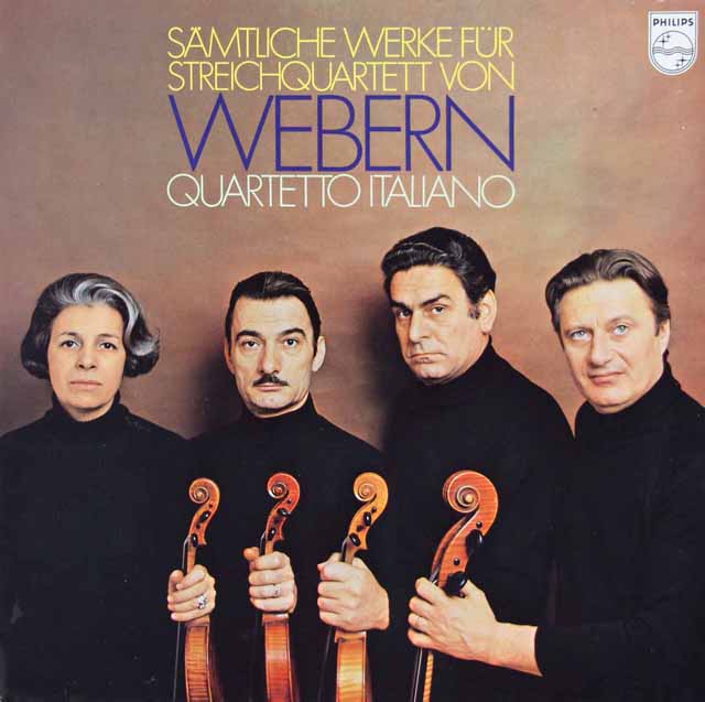 イタリア四重奏団のウェーベルン/弦楽四重奏曲集　蘭PHILIPS　3431　LP レコード