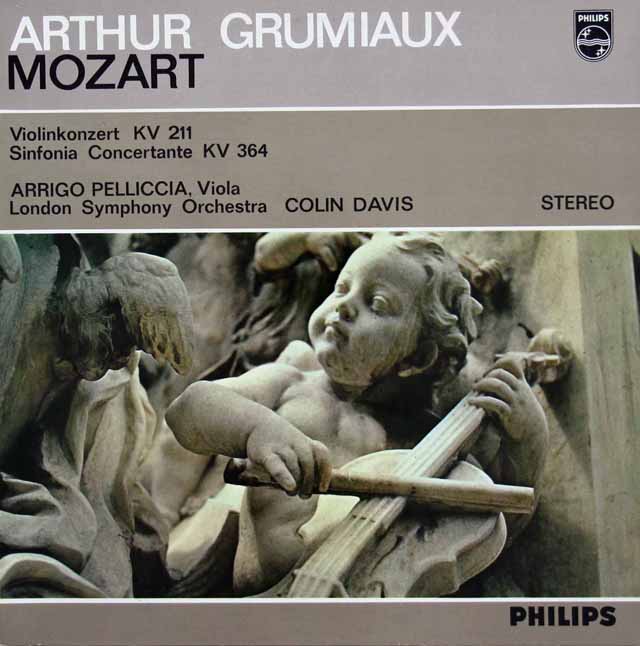 グリュミオー、デイヴィスのモーツァルト/ヴァイオリン協奏曲第2番ほか　蘭PHILIPS　3431　LP レコード