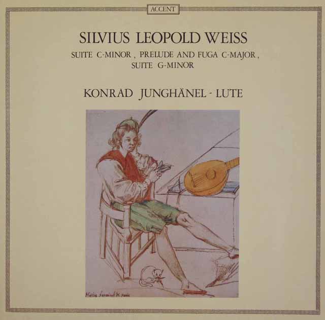 ユングヘーネルのヴァイス/リュートのための組曲ハ短調ほか　ベルギーACCENT    3432　LP レコード