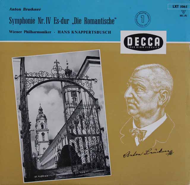 クナッパーツブッシュのブルックナー/交響曲第4番「ロマンティック」　独DECCA　3433　LP レコード